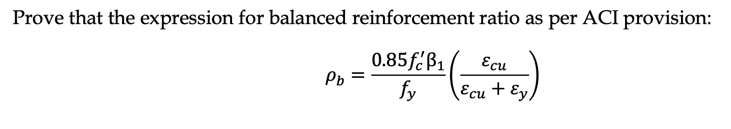 Prove that the expression for balanced