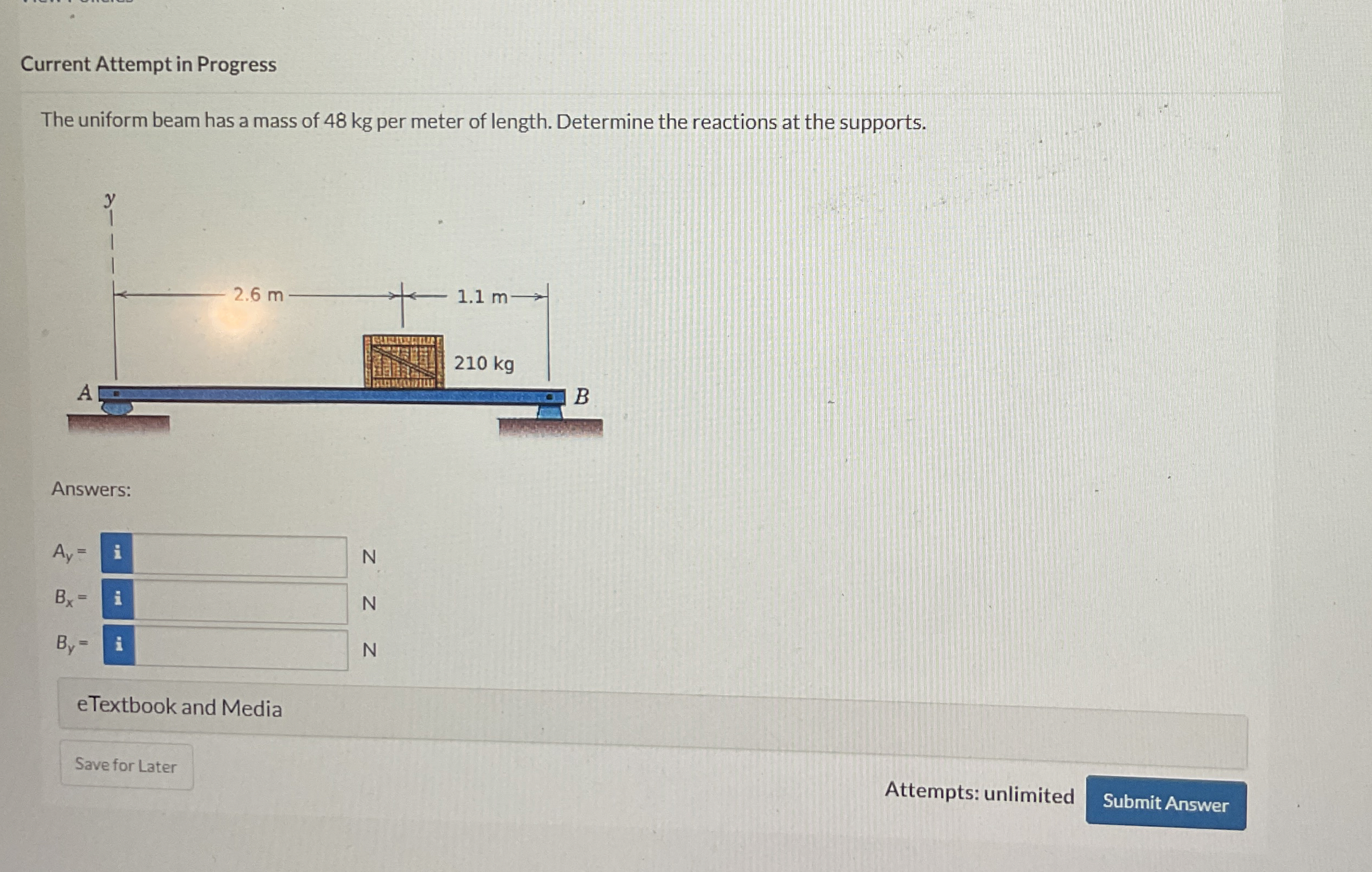 Current Attempt in Progress The uniform beam has