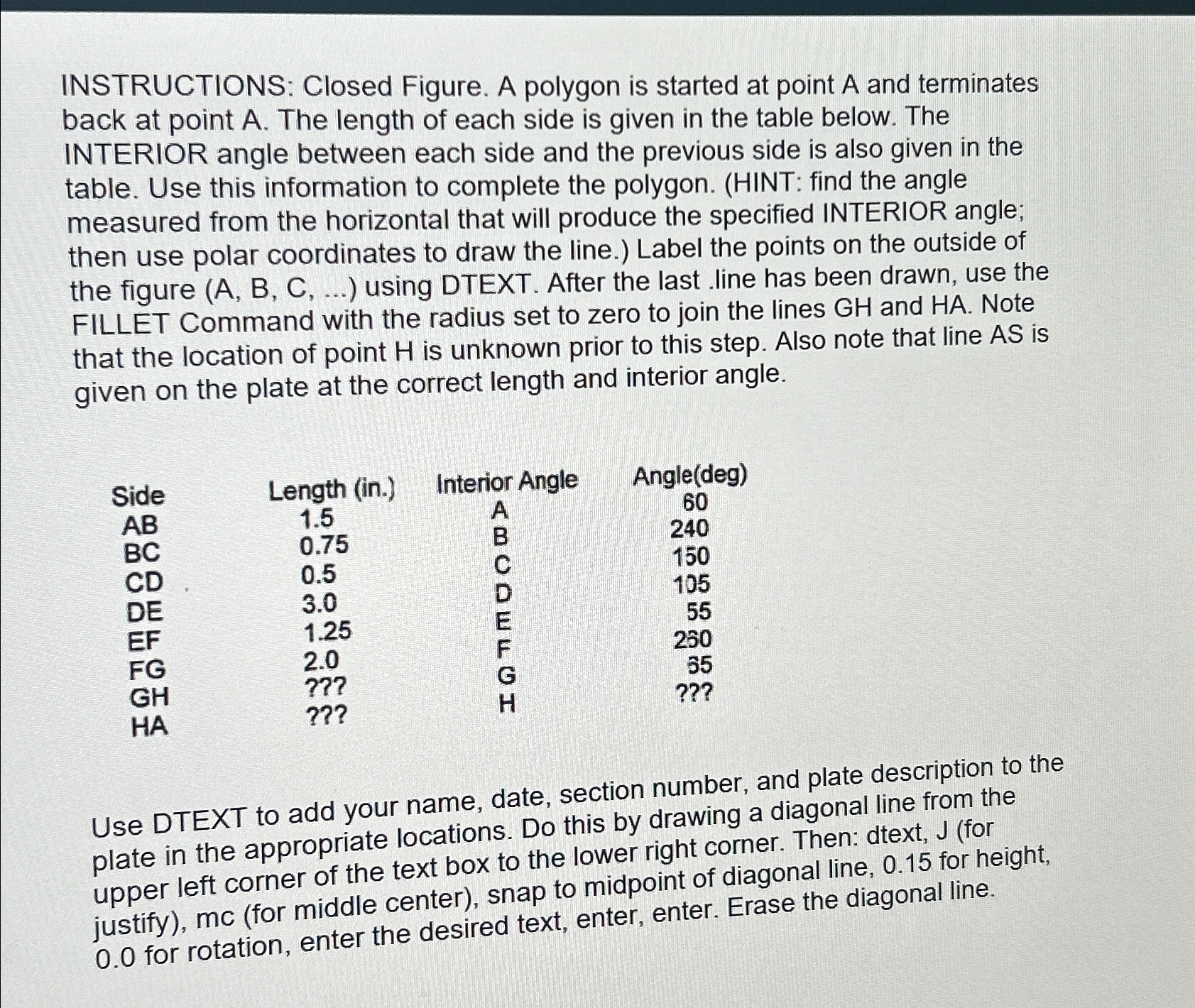 INSTRUCTIONS: Closed Figure. A polygon is started