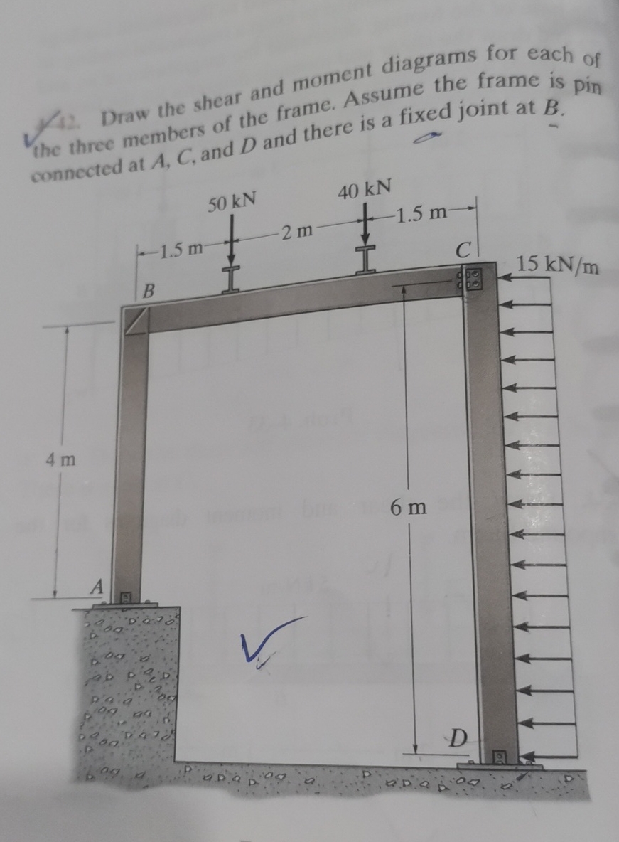 Explain how to solve connected at A , C , and D