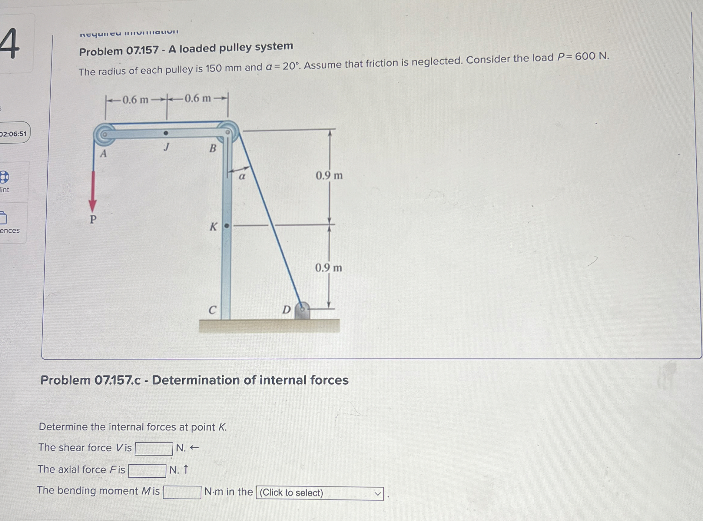 4 Problem 0 7 . 1 5 7 - A loaded pulley system