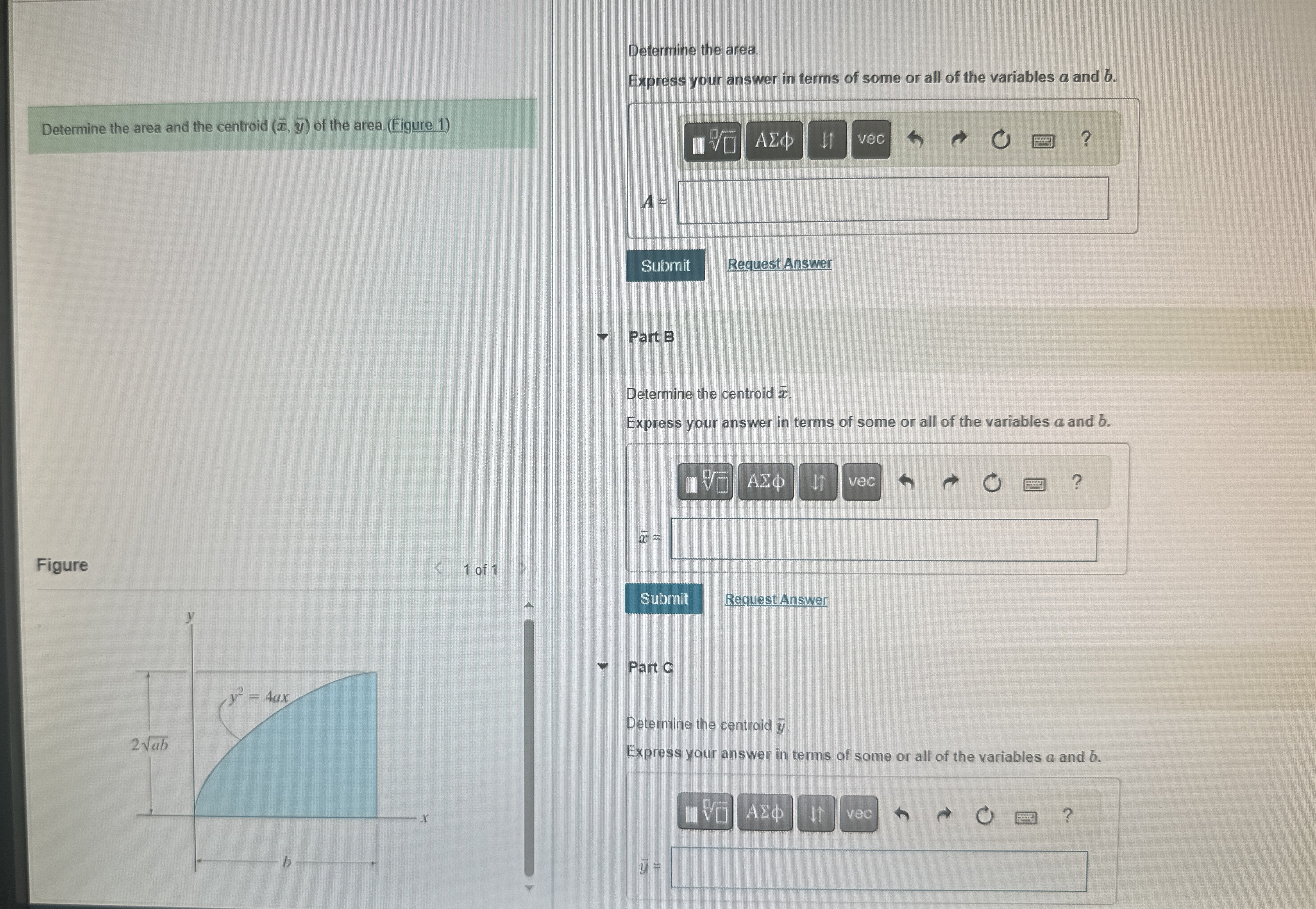 Determine the area. Express your answer in terms