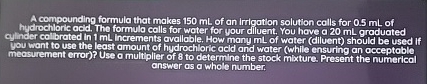 A compounding formula that makes 150mL of an