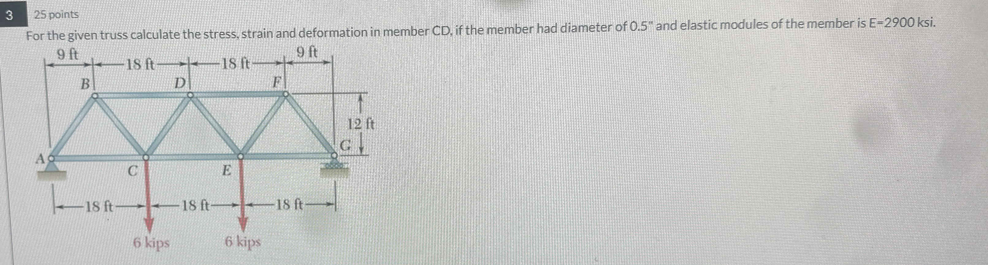 3 2 5 points For the given truss calculate the