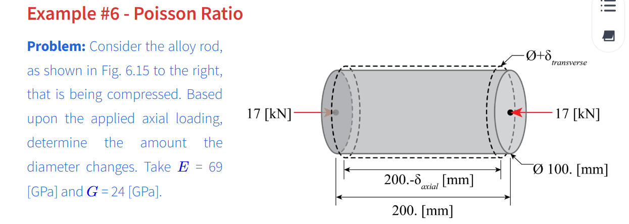 Example # 6 - Poisson Ratio Problem: Consider the