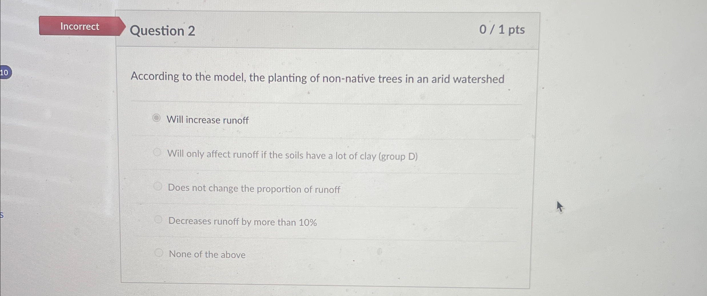 Question 2 0 1 pts According to the model, the