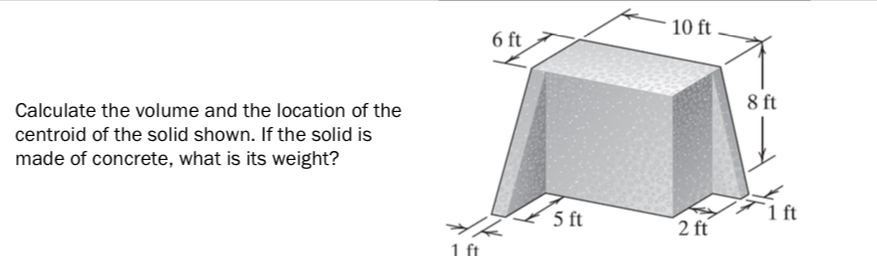 Calculate the volume and the location of the