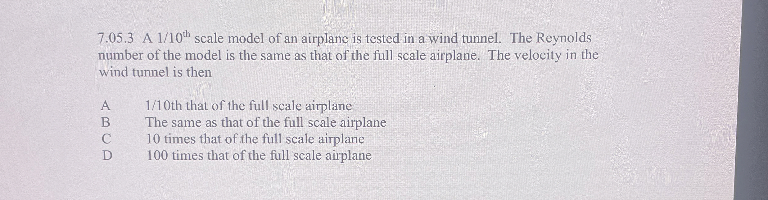7 . 0 5 . 3 A 1 1 0 t h scale model of an
