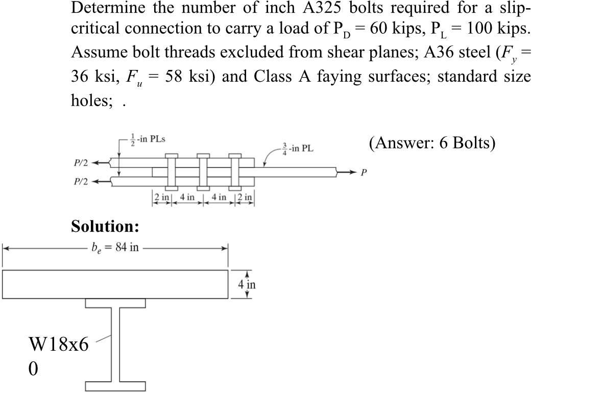 Determine the number of inch A 3 2 5 bolts