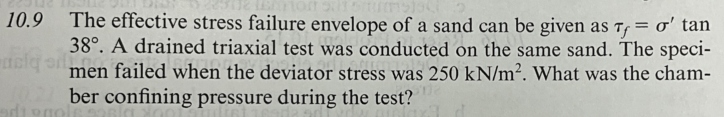 1 0 . 9 The effective stress failure envelope of