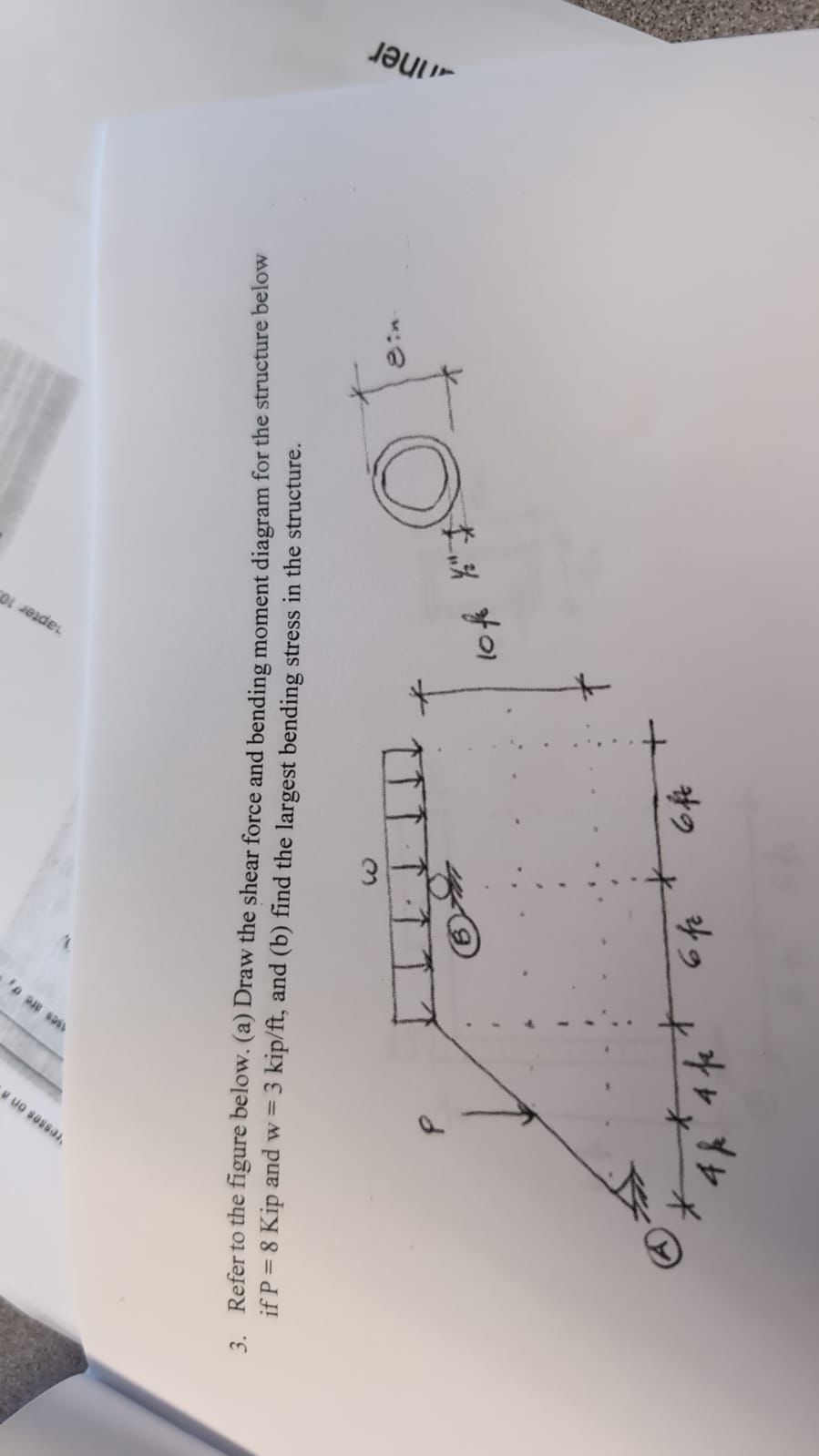 Refer to the figure below. ( a ) Draw the shear