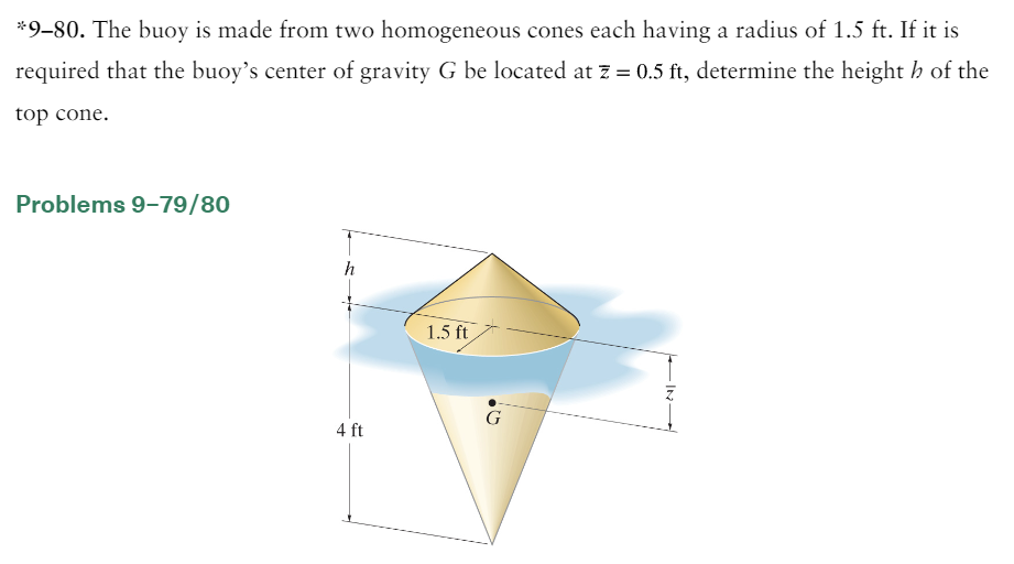 " 9 - 8 0 . The buoy is made from two homogeneous