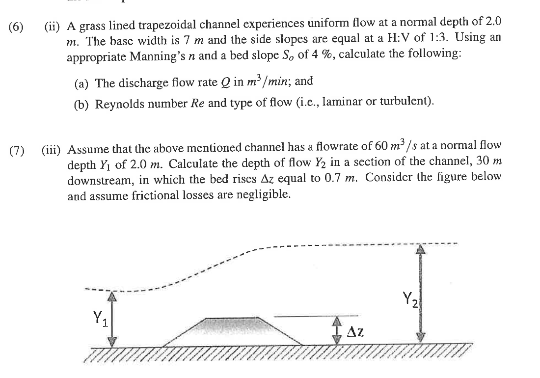 what is the area of trapezoidal channel if depth