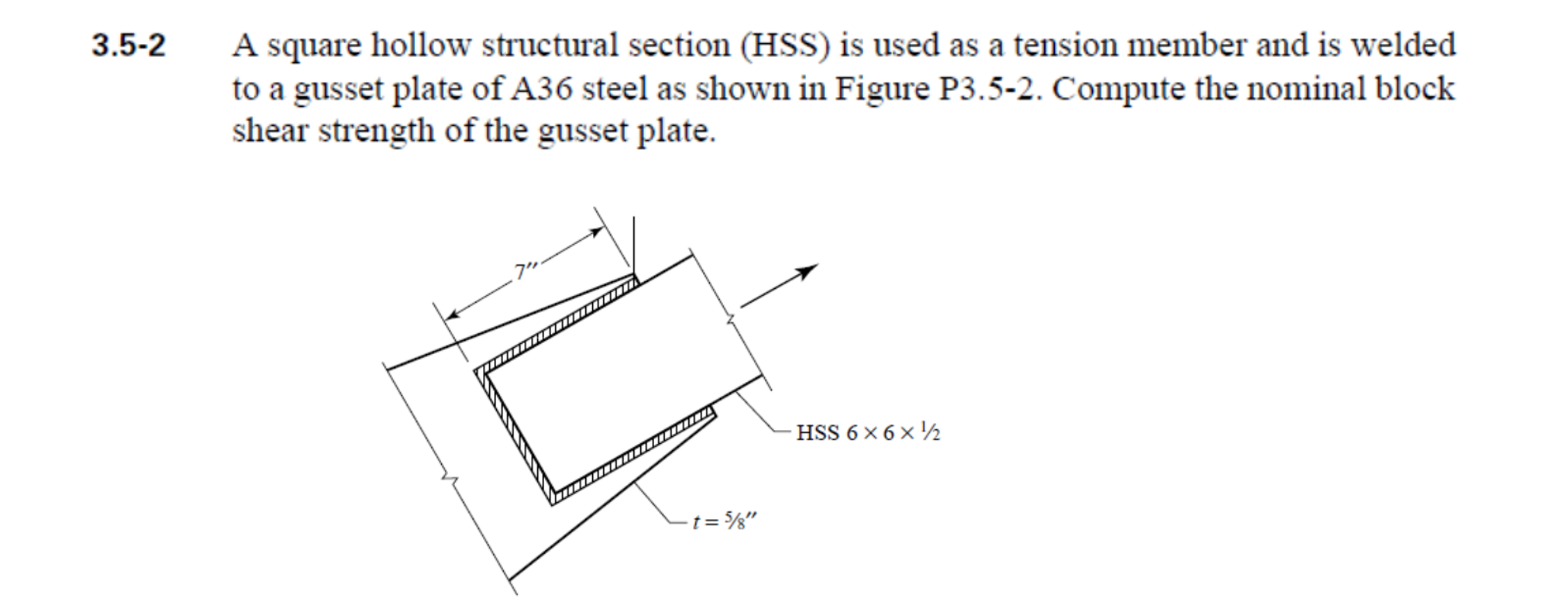 3 . 5 - 2 A square hollow structural section (