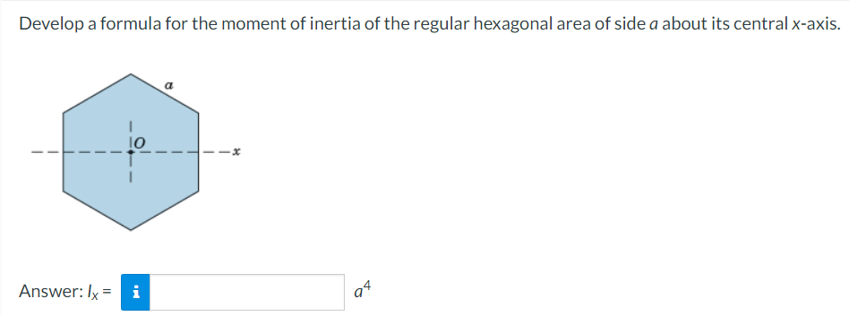 Develop a formula for the moment of inertia of