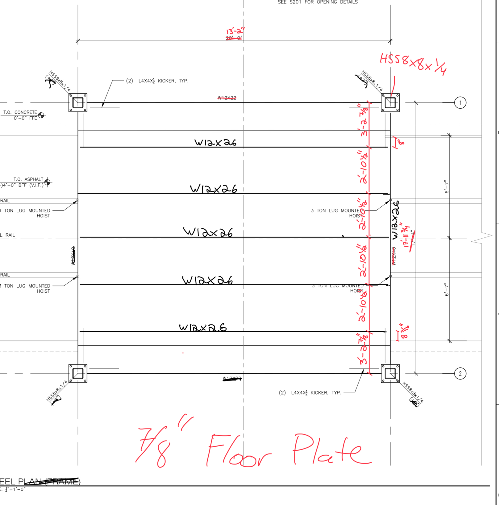 Calculate the maximum point load for the steel