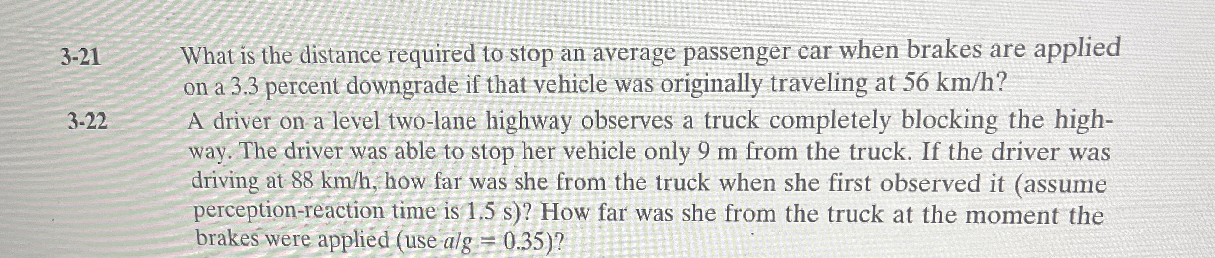 3 - 2 1 What is the distance required to stop an