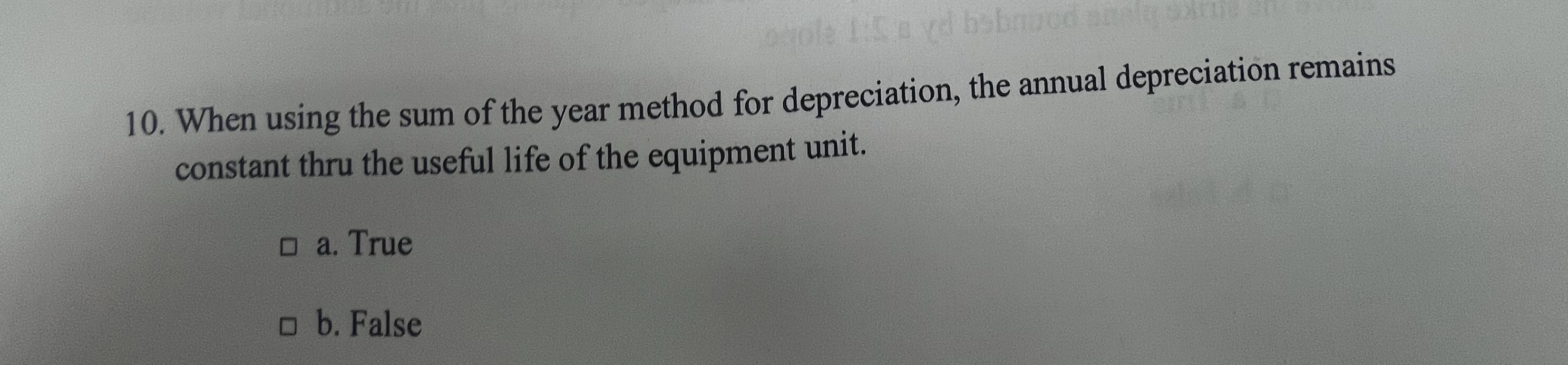 When using the sum of the year method for
