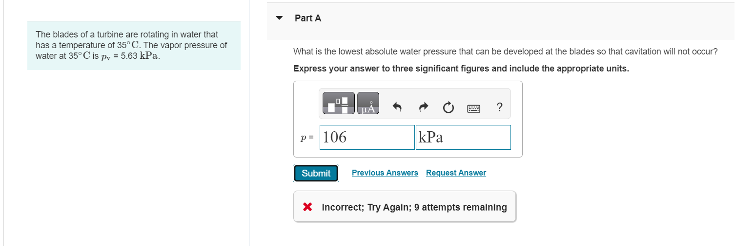 Part A The blades of a turbine are rotating in