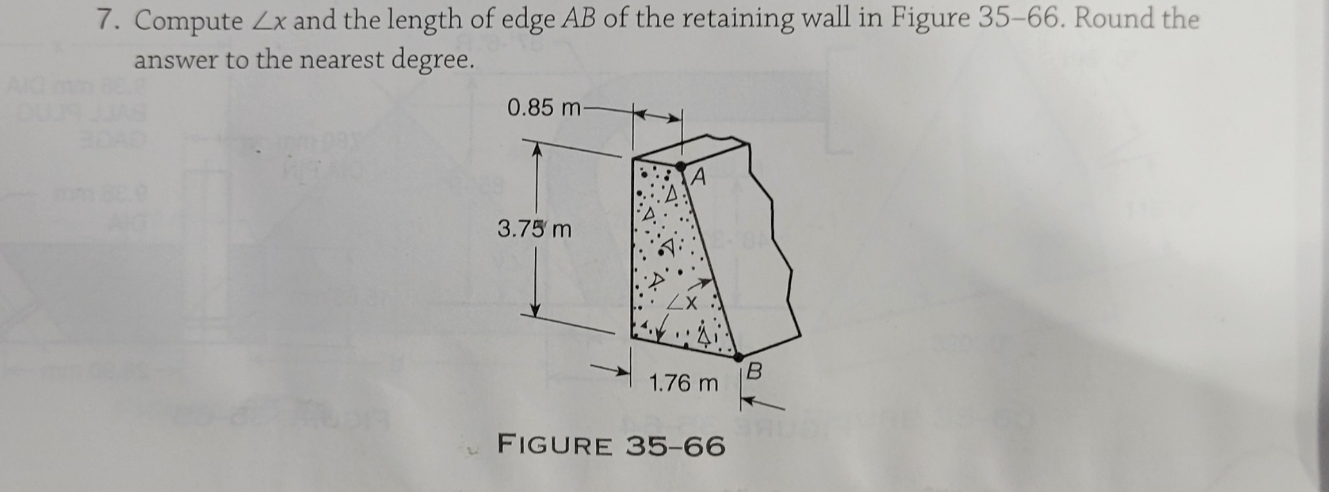 Compute ? ? x and the length of edge A B of the