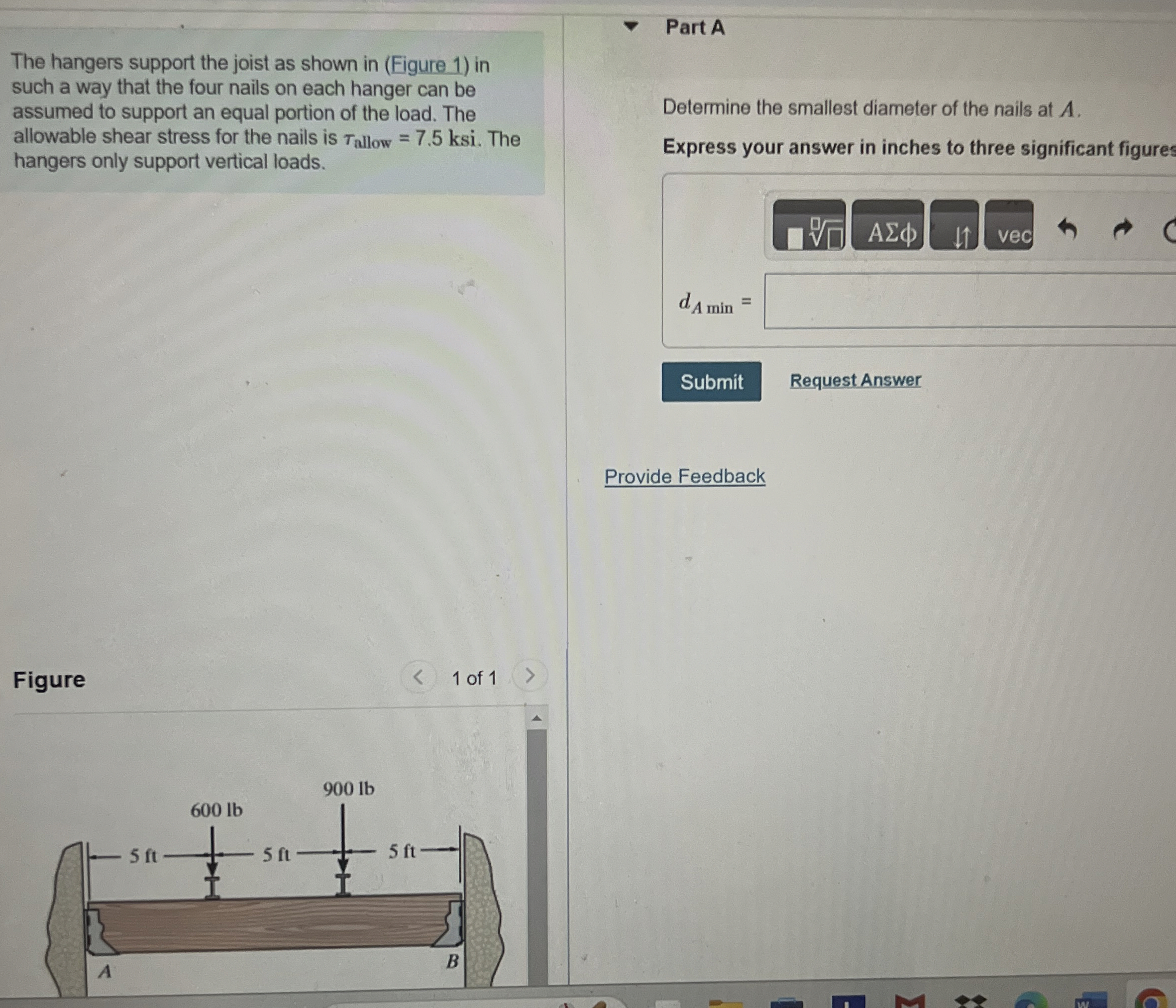 The hangers support the joist as shown in (