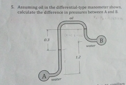 Assuming oil in the differential - type manometer
