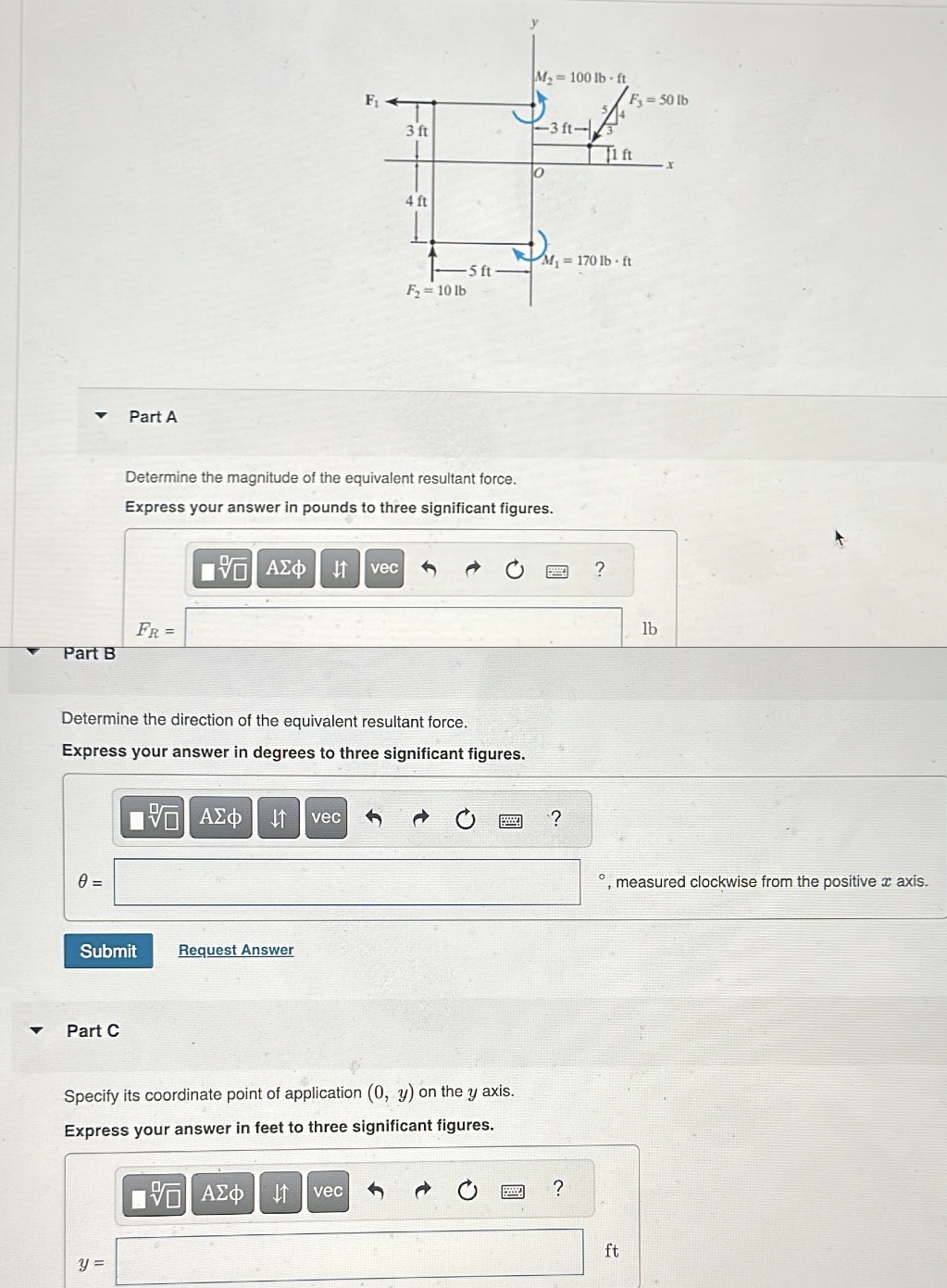 Part A Determine the magnitude of the equivalent