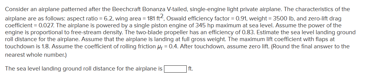 Consider an airplane patterned after the