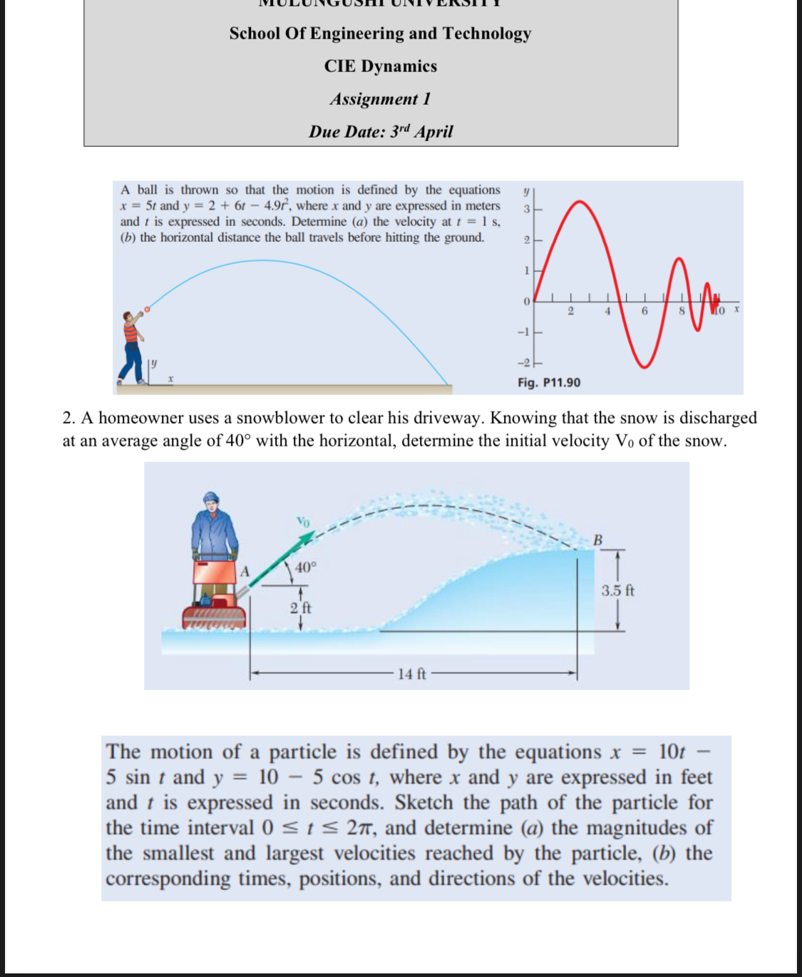 School Of Engineering and Technology CIE Dynamics