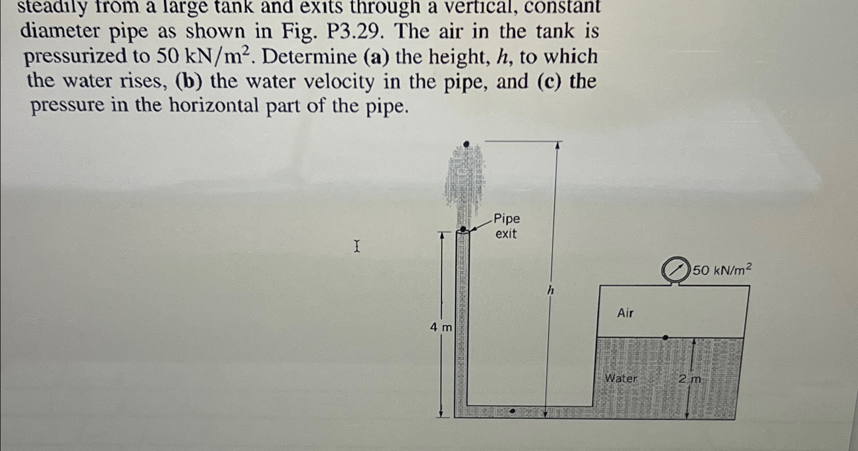 steadily trom a large tank and exits through a