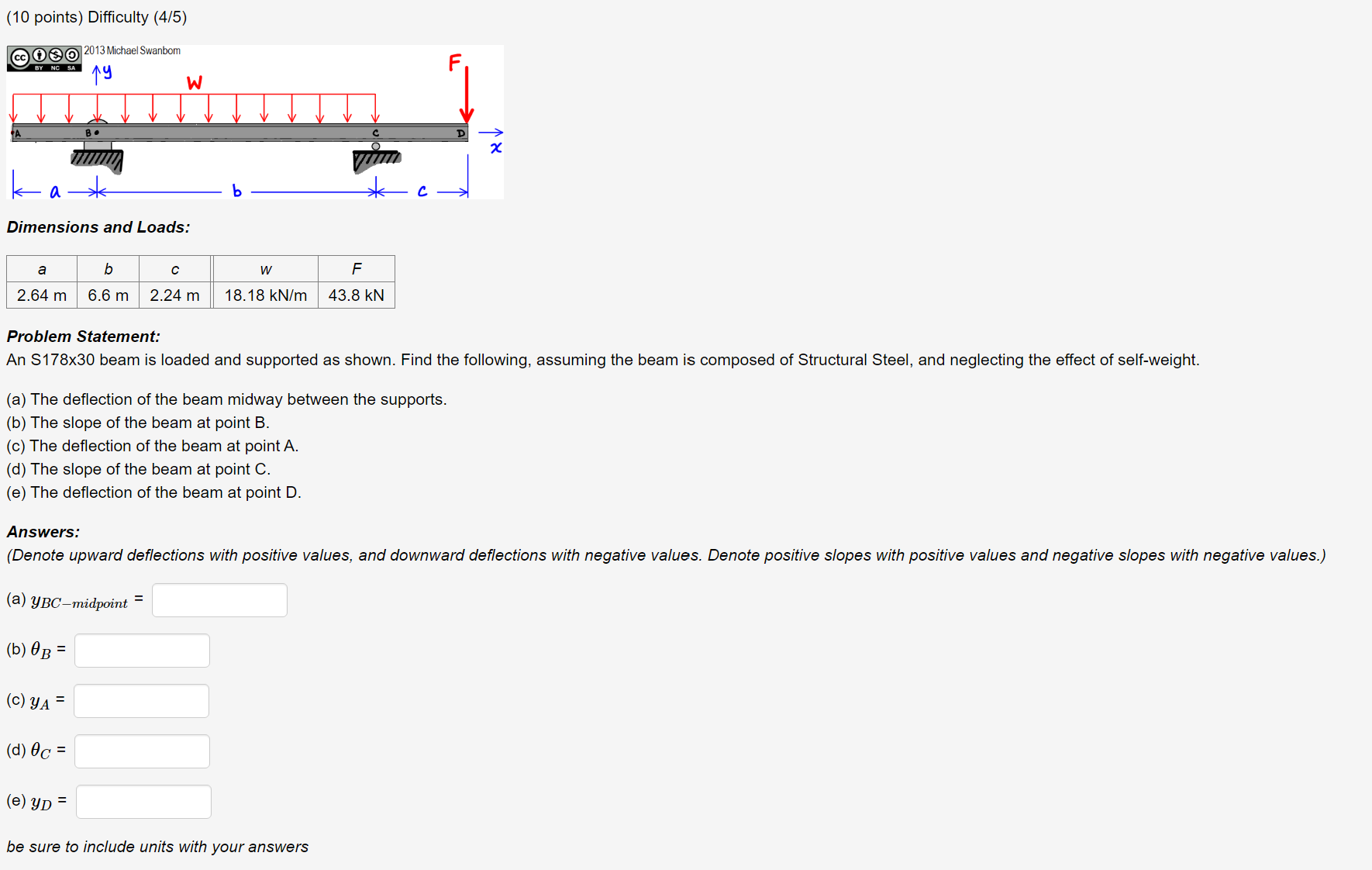 ( 1 0 points ) Difficulty ( 4 / 5 ) Dimensions