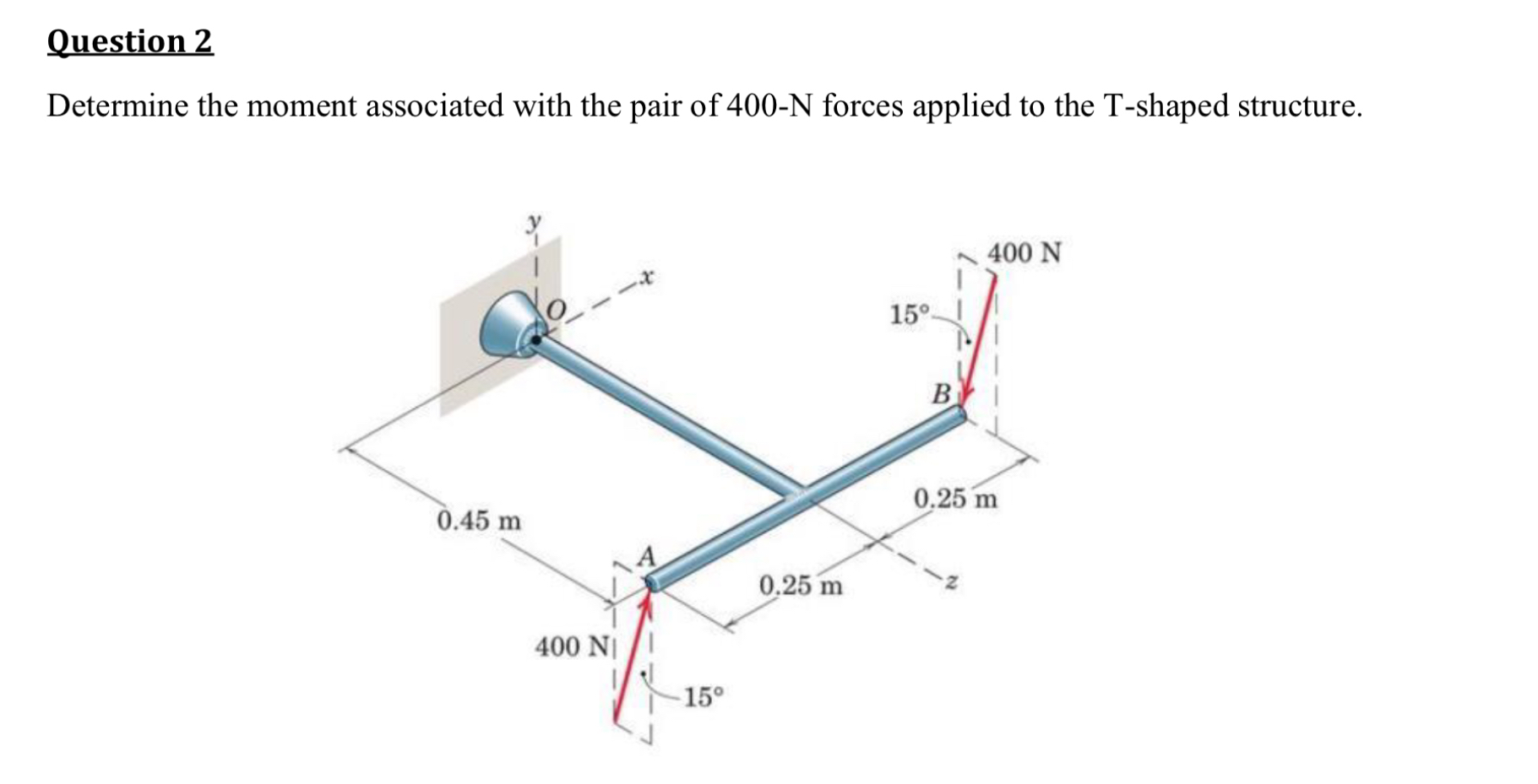 Question 2 Determine the moment associated with