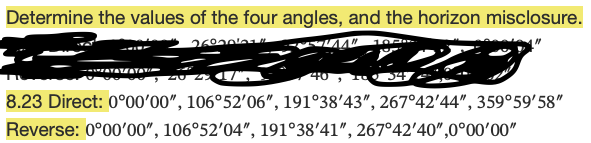 Determine the values of the four angles, and the