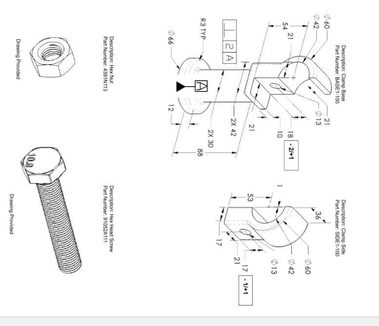 Drawing ProvidedDrawing ProvidedPart Number: 4 3