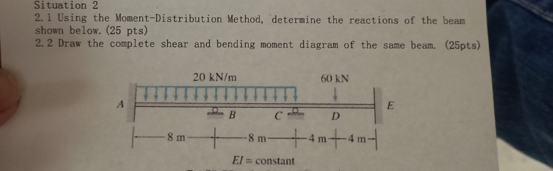 Situation 2 2 . 1 Using the Moment - Distribution