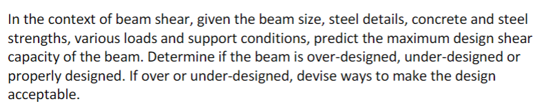 In the context of beam shear, given the beam