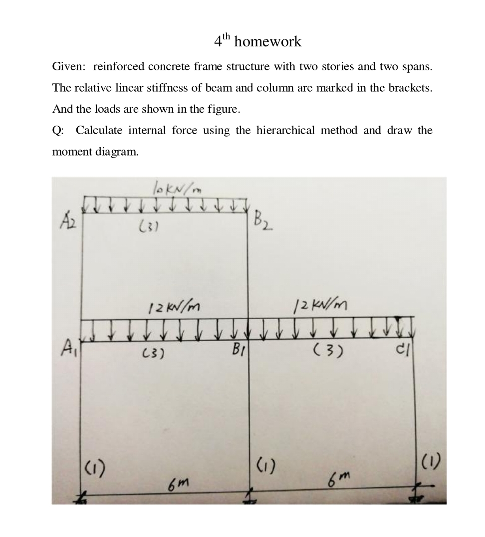4 t h homework Given: reinforced concrete frame