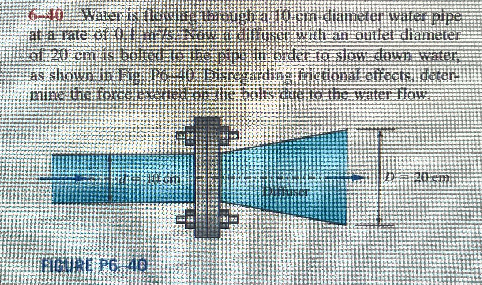 6 - 4 0 Water is flowing through a 1 0 - cm -