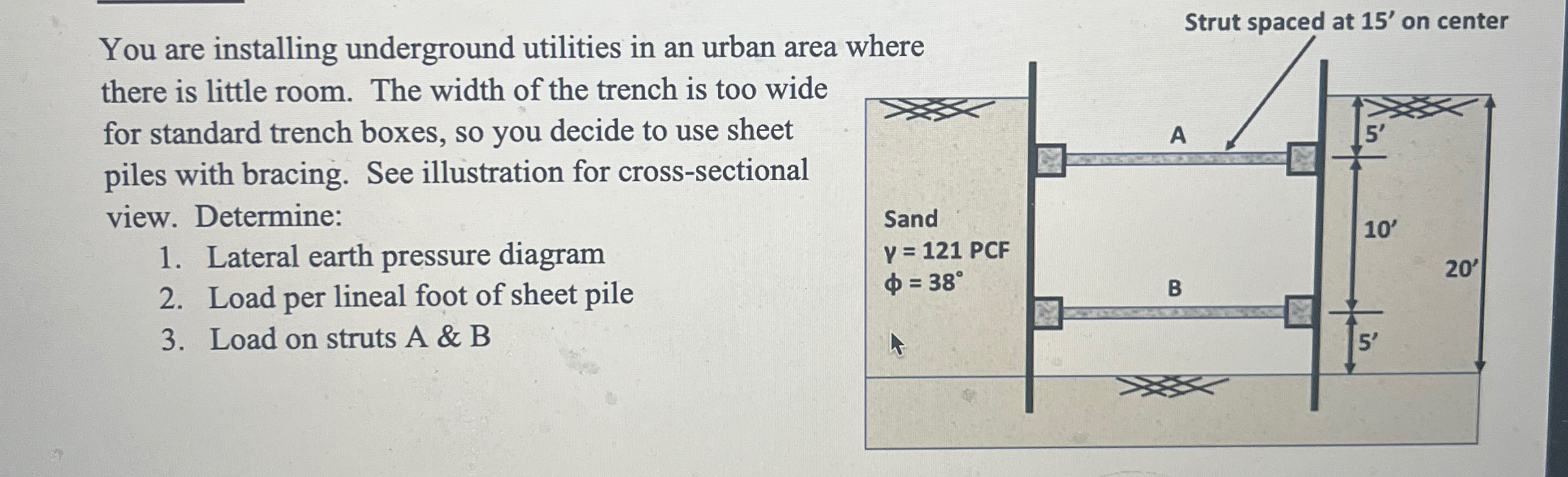 You are installing underground utilities in an