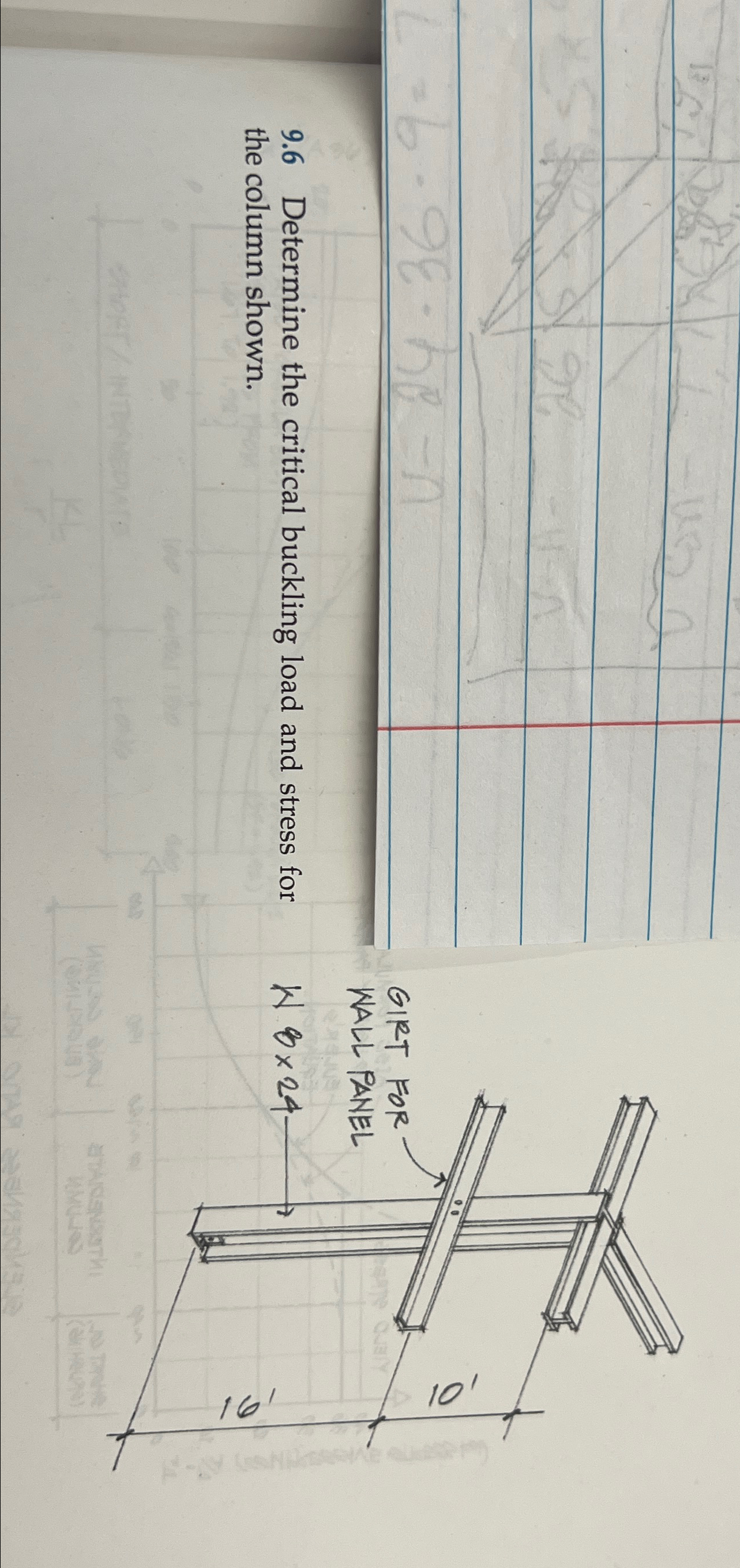 9 . 6 Determine the critical buckling load and