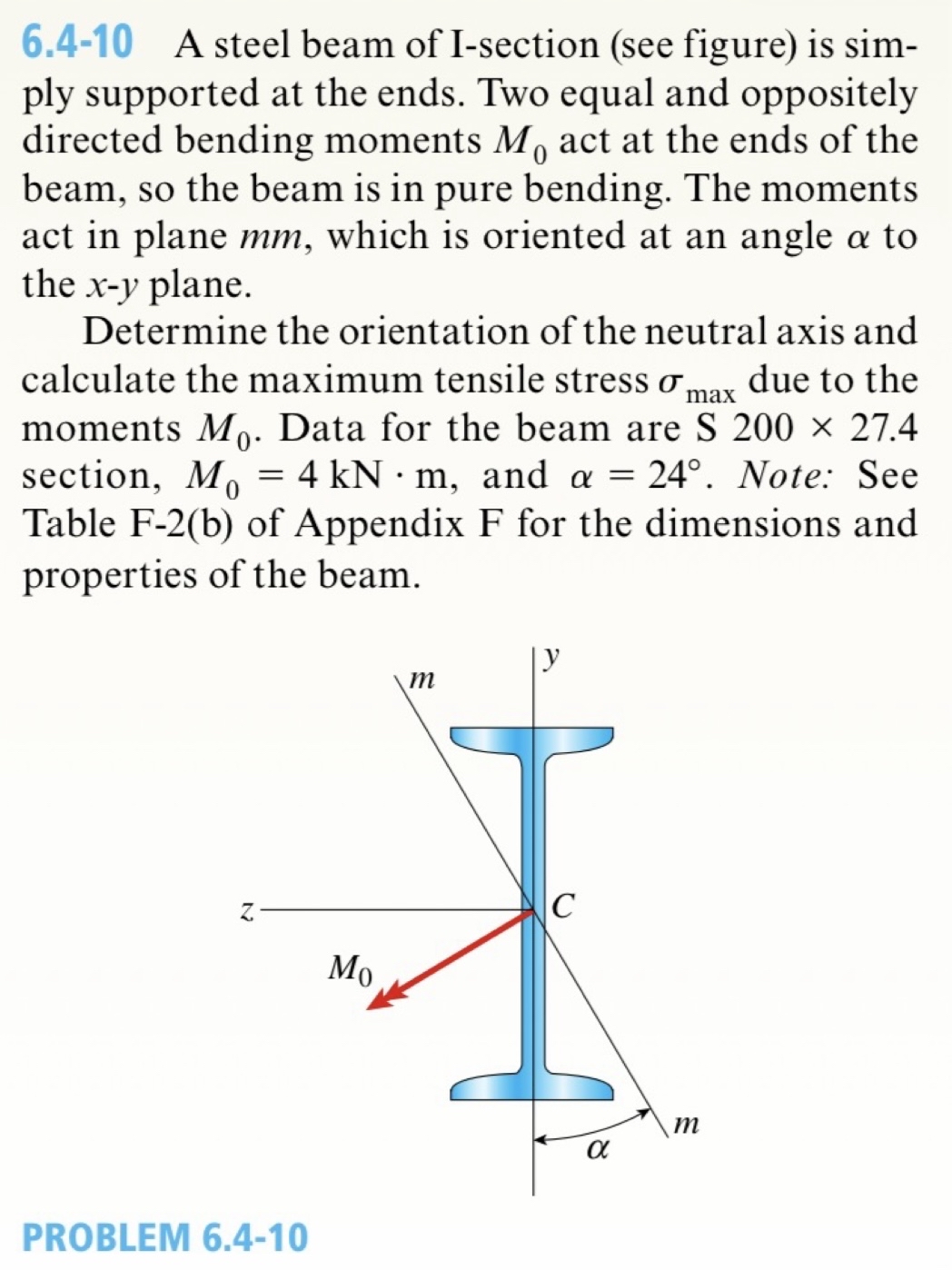 6 . 4 - 1 0 A steel beam of I - section ( see