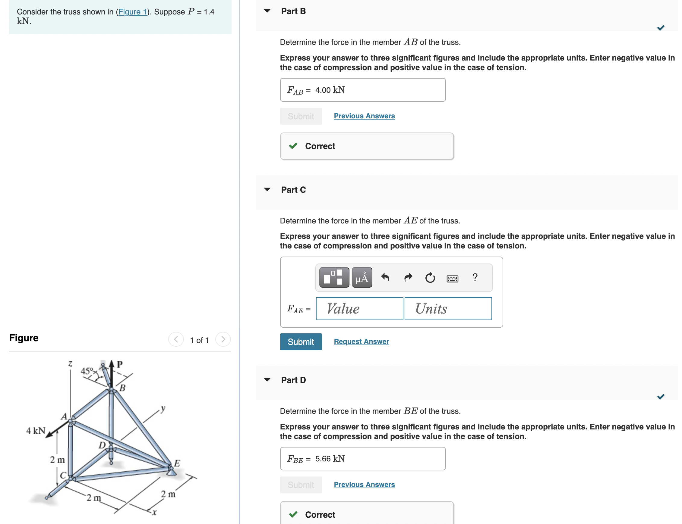 Consider the truss shown in ( Figure 1 ) .