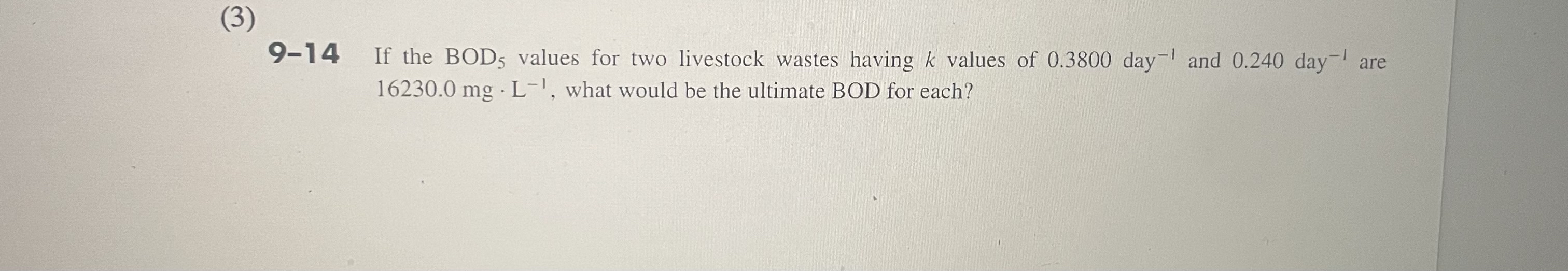 ( 3 ) 9 - 1 4 If the B O D 5 values for two