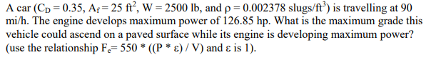A car , and { : = 0 . 0 0 2 3 7 8 slug s f t 3 )