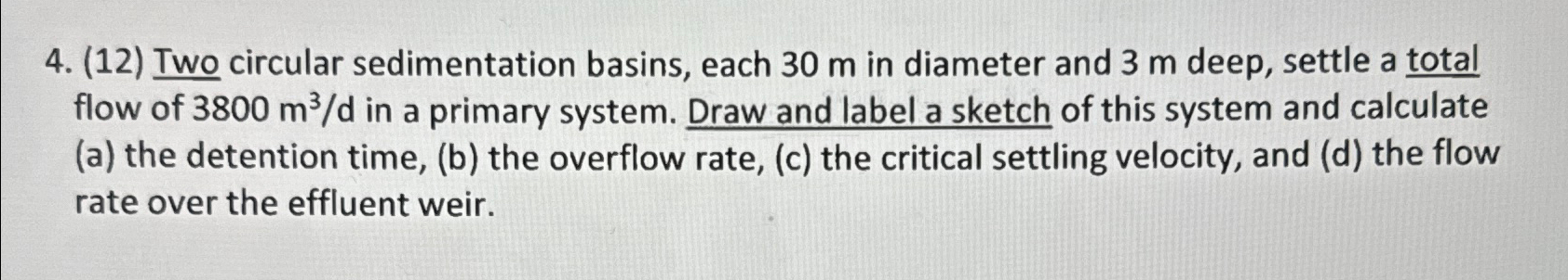 ( 1 2 ) Two circular sedimentation basins, each 3