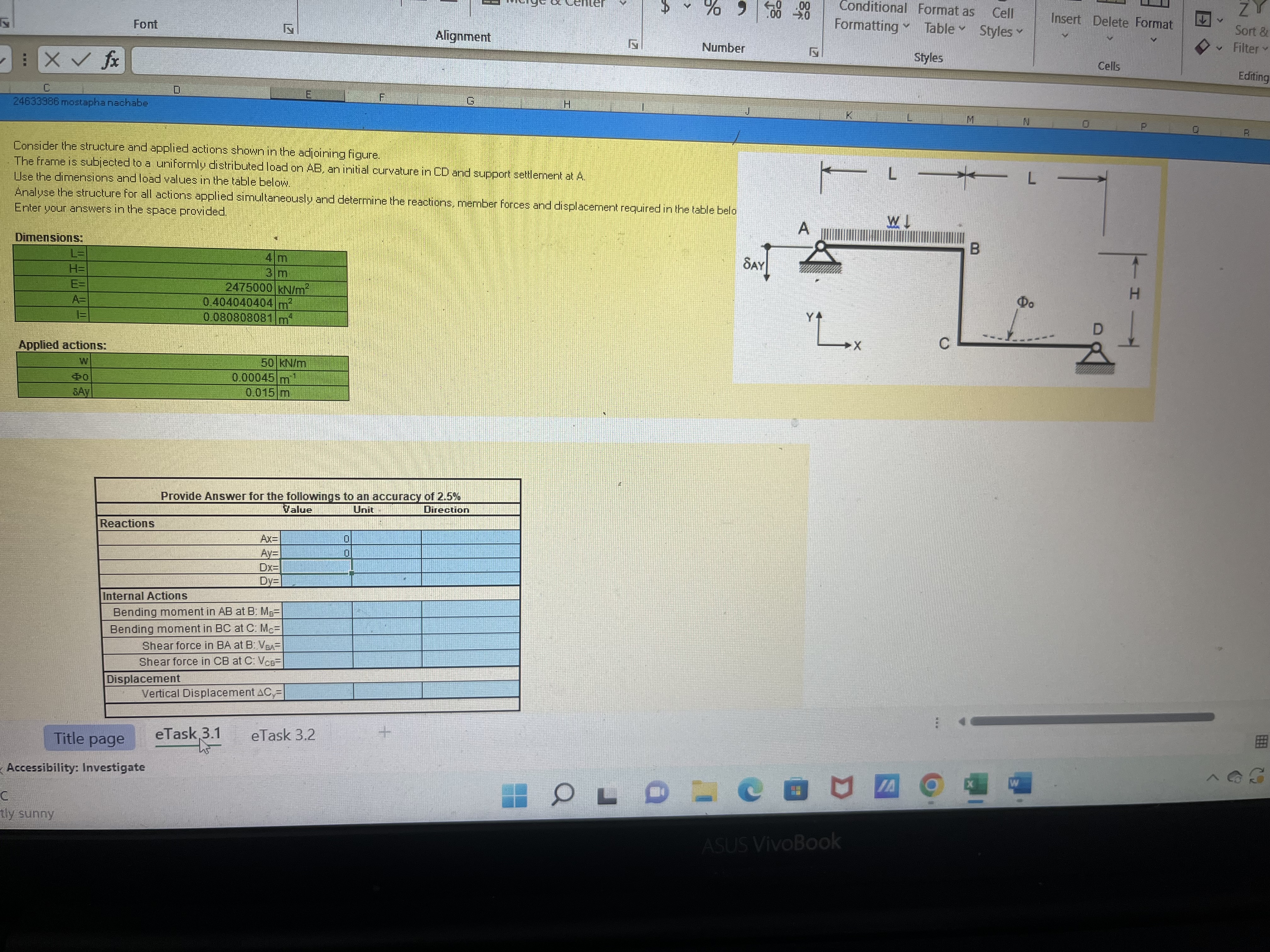 Can you please solve with force method with