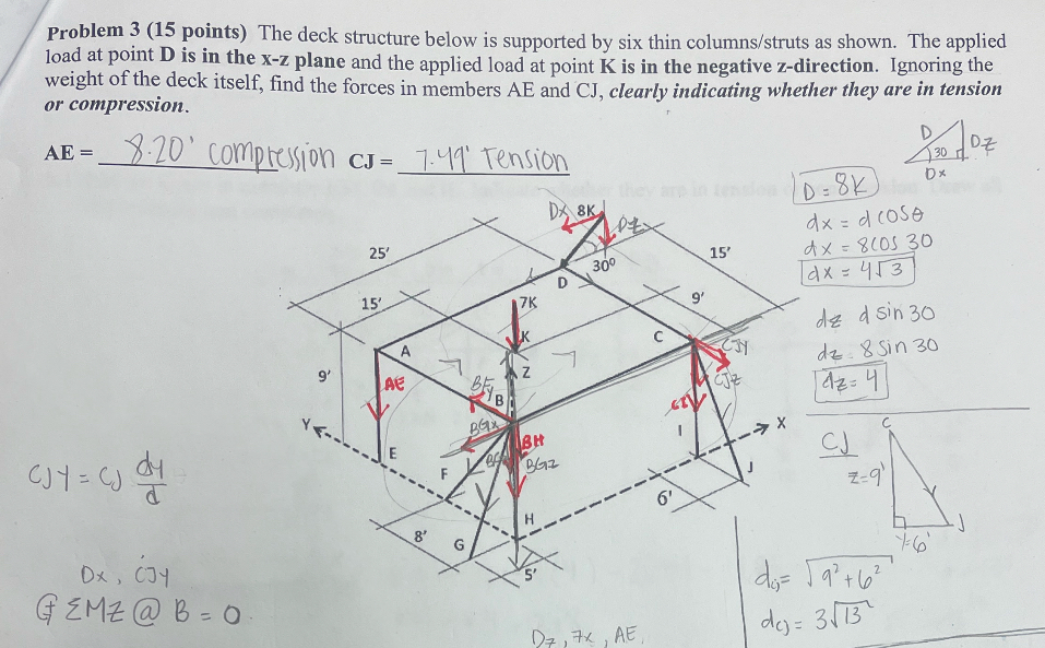 Problem 3 ( 1 5 points ) The deck structure below