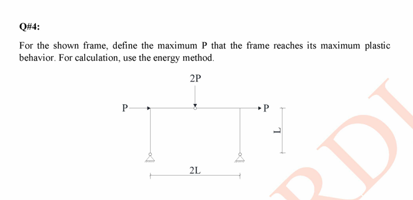 Q# 4 : For the shown frame, define the maximum P