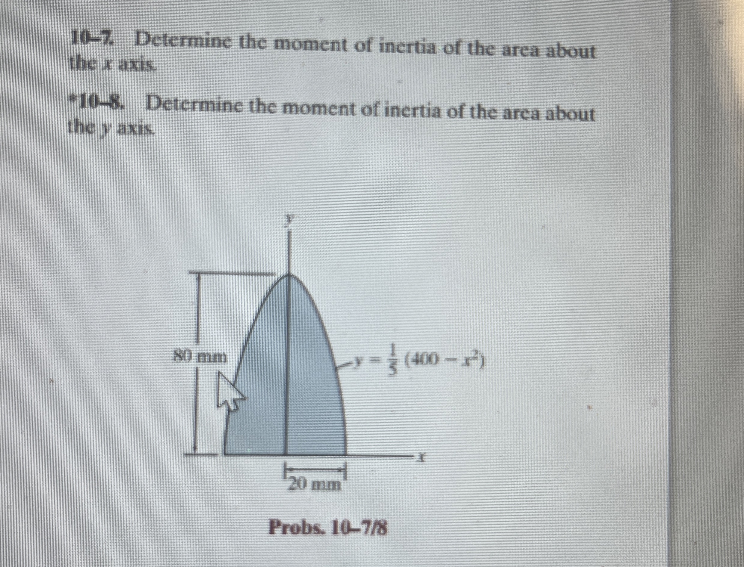 1 0 - 5 . Determine the moment of inertia for the