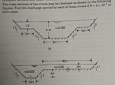 The croes - sections of two rivers may be